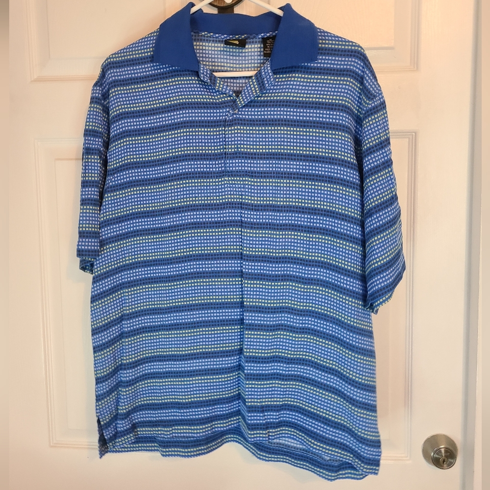 Saxony Silk 4 Golf Men's Polo Golf Shirt, Size: Medium Color: Blue
